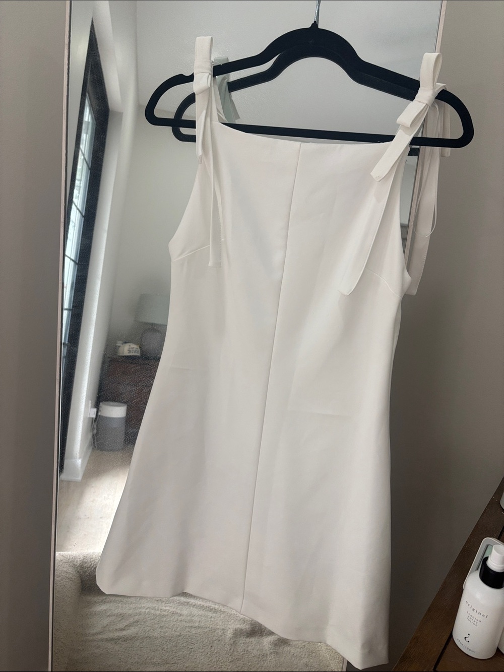 Zara White Tie-Shoulder Mini Dress